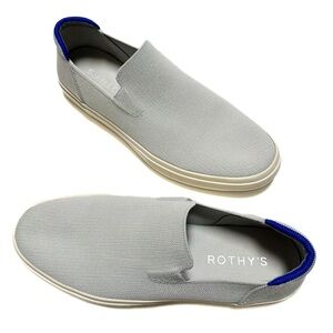 Rothy's The Original City Slip On Sneaker Anchor Grey Knit Casual Shoe